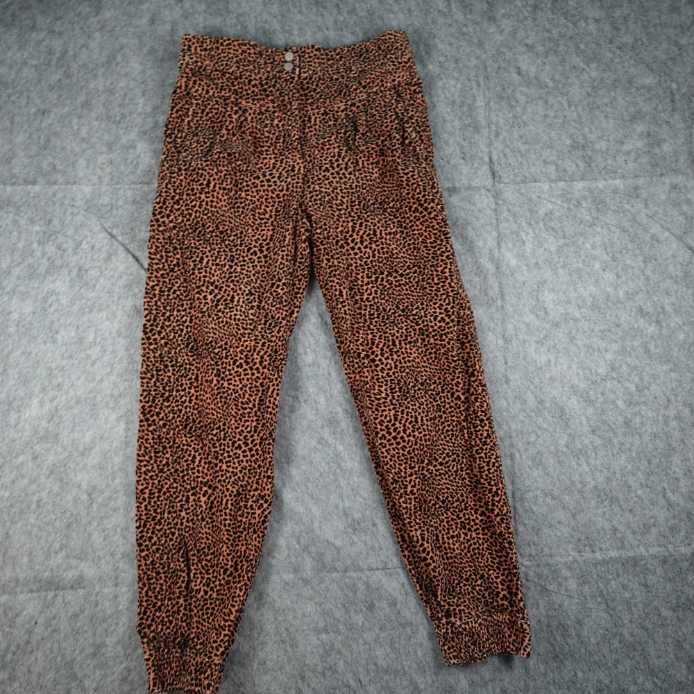 Anthropologie Pants Women Extra Small Brown Leopard Print Cotton Blend Jogger